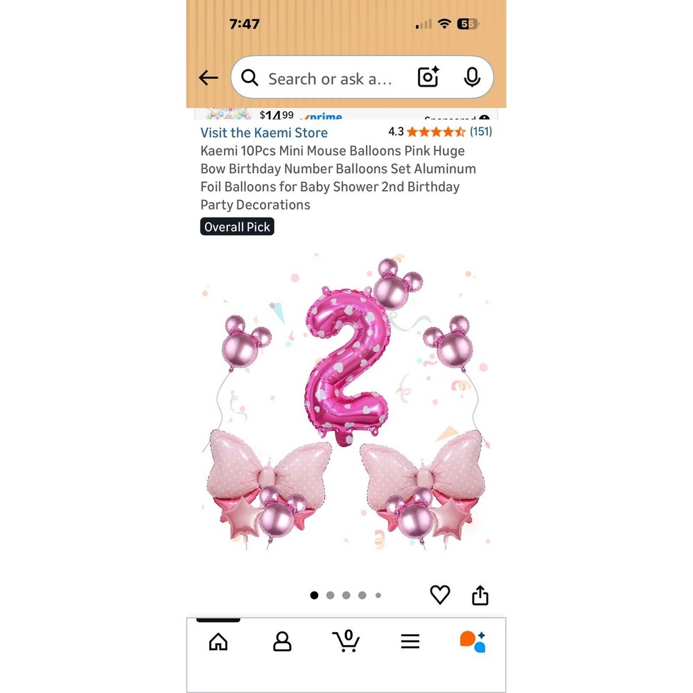 10 Piece Minnie‎ Mouse 2nd Birthday Balloons